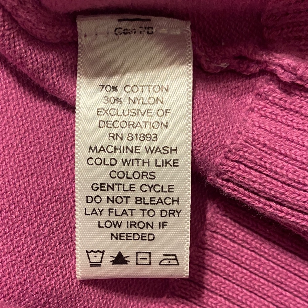 Denim & Co Raspberry Pink Grosgrain Button Placket Cardigan - Picture 4 of 4